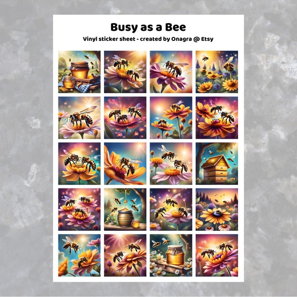 3 /💲20 Stickers! Honey Bee colourful vinyl stickers - Picture 2 of 3